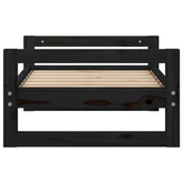 vidaXL Legowisko dla psa, czarne, 65,5x50,5x28 cm, lite drewno sosnowe