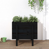 vidaXL Donica ogrodowa, czarna, 62x50x57 cm, lite drewno sosnowe