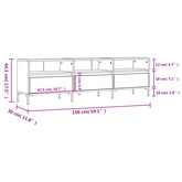 vidaXL Szafka pod TV, czarna, 150x30x44,5 cm, materiał drewnopochodny