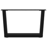 Nogi do stolika kawowego w kształcie litery V 2 szt. Czarne 60x(30-31,3) cm Stal