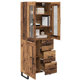 Highboard 2 szt. Stare drewno 69,5 x 34 x 180 cm