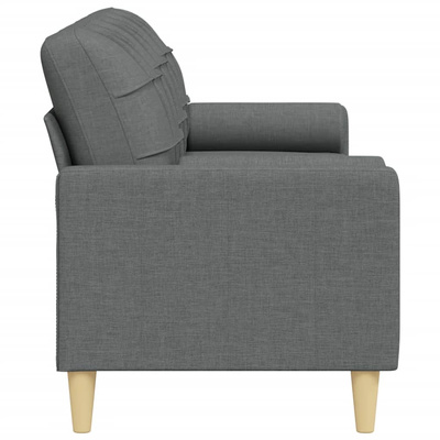 3-osobowa sofa z poduszkami, ciemnoszara, 210 cm, obita tkaniną