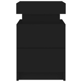 Szafki nocne z oświetleniem LED, 2 szt., czarne, 35x39x55 cm