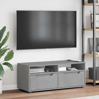 Szafka RTV "VISNES" Betonowa Szara 100x40x38 cm Drewno klejone