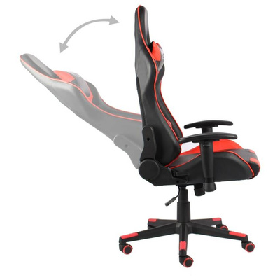 Obrotowy fotel gamingowy, czerwony, PVC vidaXL