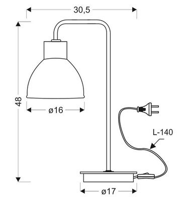Lampka nocna Vario czarna metalowa loftowa E27