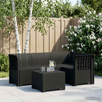 Sofa ogrodowa dla 4 osób w stylu rattanowym PP antracytowy