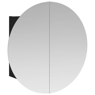 Szafka łazienkowa z lustrem i LED, czarny, 40x40x17,5 cm