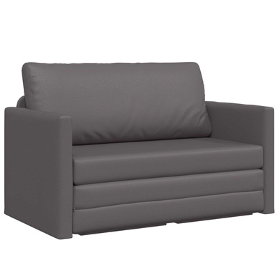 Sofa Bed Szary 124 x 71 x 78 cm Sztuczna skóra