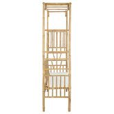 Łuk ogrodowy z ławką kremowobiały 115 x 50 x 205 cm Bambus