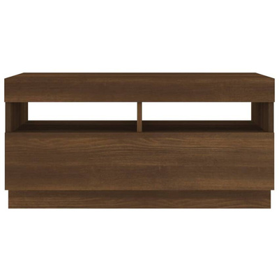 vidaXL Szafka pod TV z oświetleniem LED, brązowy dąb, 80x35x40 cm