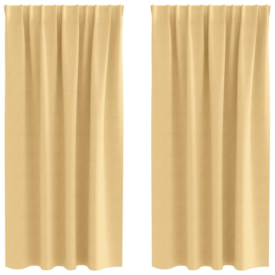 Firany blackout z kółkami 2 pcs Beżowy 175 x 140 cm Poliester