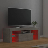 Szafka pod TV z oświetleniem LED, szarość betonu, 120x35x40 cm vidaXL