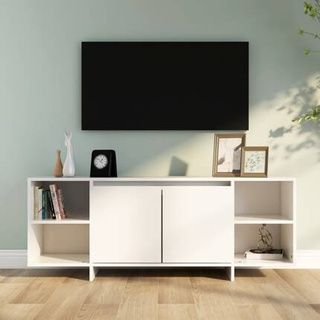 vidaXL Szafka pod TV, biała, 130x35x50 cm, płyta wiórowa
