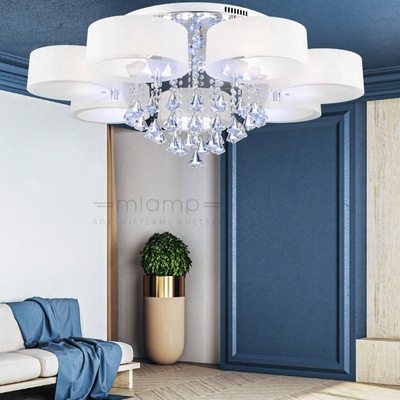 Nowoczesna lampa sufitowa led kryształ ANTILA srebrny