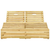 vidaXL Podwójny leżak z czarnymi poduszkami, impregnowana sosna