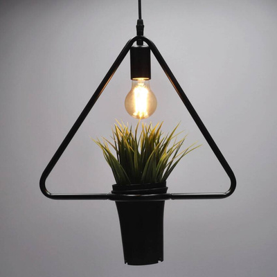 Lampa wisząca z doniczką, MEA, roślina, trójkąt, IP20, E27, EDO777545 EDO Solutions