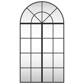 vidaXL Lustro ścienne, czarne, 60x110 cm, zakończone łukiem, żelazo