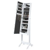 vidaXL Lustro stojące z LED, białe, 34x37x146 cm