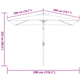 Parasol ogrodowy na metalowym słupku, 300 x 200 cm, antracytowy