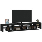 vidaXL Szafka pod TV z oświetleniem LED, czarna, 260x36,5x40 cm