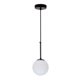 Pompei lampa wisząca czarny E27 klosz biały 15cm 31-09586