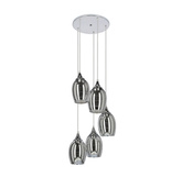 Lampa sufitowa wisząca chromowa talerz 5x60W Marina Candellux  35-60198
