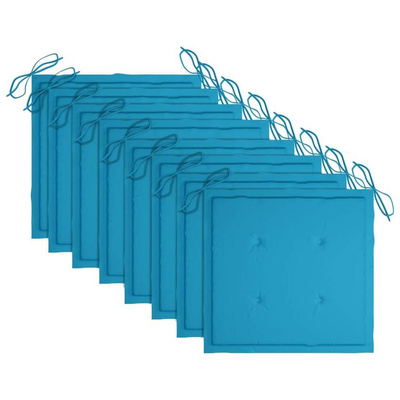 vidaXL Składane krzesła ogrodowe z poduszkami, 8 szt., drewno tekowe