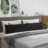 Poduszki na sofę 2 pcs Czarny 200 x 40 cm tkanina