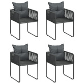 vidaXL 5-częściowy zestaw mebli ogrodowych rattan PVC, czarny