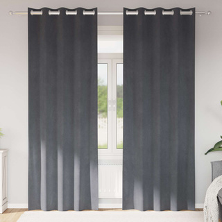 Zasłony zaciemniające 2 pcs Jasnoszary 140 x 225 cm Aksamit