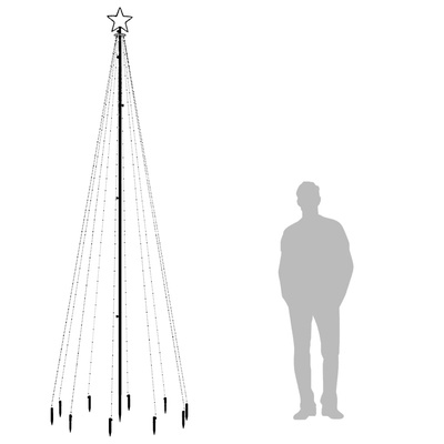 Choinka z kołkiem gruntowym, 310 ciepłych białych LED, 300 cm