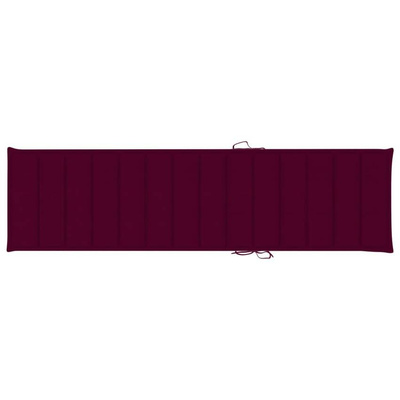 vidaXL Leżak z poduszką w kolorze winnej czerwieni, lite drewno tekowe