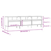vidaXL Szafka pod TV, biała, 150x30x44,5 cm, materiał drewnopochodny wariant 6