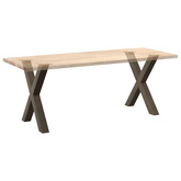 Nogi do stołu jadalnego w kształcie litery X 2 szt. Naturalna stal 80x(72-73) cm Stal