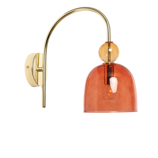 Kinkiet Szklany Czerwony E14 15cm Abruzzo Koloreno