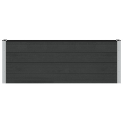 Podniesiona rabata ogrodowa Czarny 200 x 30 x 72 cm