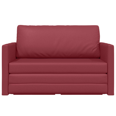 Sofa Bed Czerwone wino 124 x 71 x 78 cm Sztuczna skóra