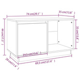 vidaXL Szafka pod TV, miodowy brąz, 74x35x44 cm, lite drewno sosnowe