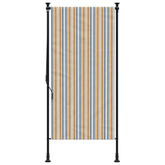 vidaXL Roleta zewnętrzna, żółto-biała, 120x270 cm, tkanina i stal