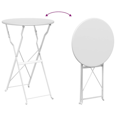 Stolik bistro Biały Ø 50 x 71 cm Stal malowana proszkowo