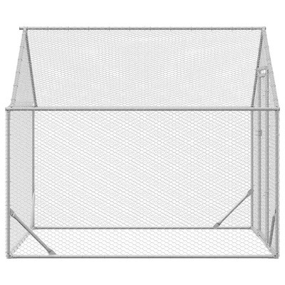 Klatka dla kur Srebrny 200 x 170 x 177 cm Stal Galwanizowana