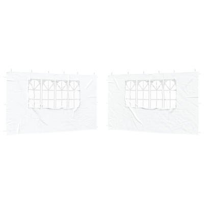 Ściana boczna namiotu na imprezy 2 pcs 400 x 195 cm Biały