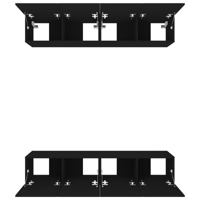 vidaXL Szafki telewizyjne, 4 szt., Czarny, 80x30x30 cm