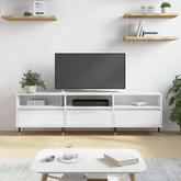 vidaXL Szafka pod TV, wysoki połysk, biała, 150x30x44,5 cm