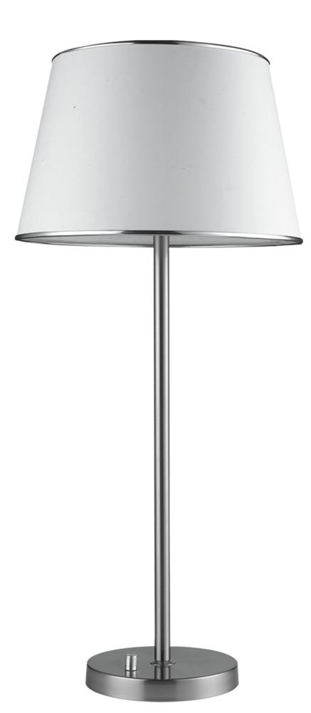 Lampka nocna Ibis klasyczna z abażurem srebrno-beżowa E14