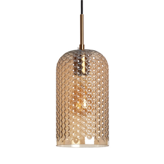 Lampa wisząca szklana bursztynowa E27 Abruzzo Slendore