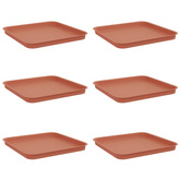 Kwadratowa Taca na Kwiaty 6 pcs Czerwony ceglasty