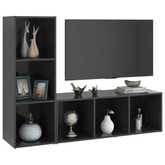 vidaXL Szafki telewizyjne, 2 szt., szare, 107x35x37 cm, płyta wiórowa