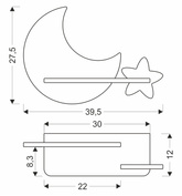 Lampa Kinkiet półeczka 5W LED IQ KIDS szary+złoty Moon Candellux 21-75727